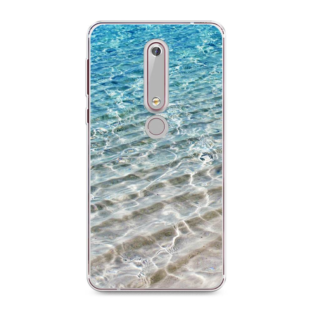 

Чехол Awog на Nokia 6 2018 / Нокиа 6 2018 "Волны 10", Голубой, 120950-4