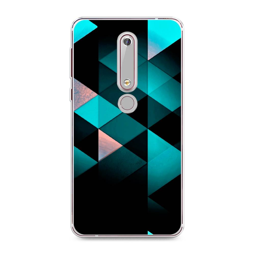 

Чехол Awog на Nokia 6 2018 / Нокиа 6 2018 "Геометрия 16", Голубой;черный, 120950-3