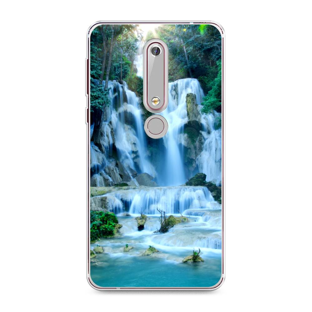 

Чехол Awog на Nokia 6 2018 / Нокиа 6 2018 "Водопад 8", Голубой;зеленый, 120950-4
