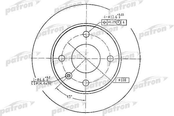 

PATRON PBD1652 Диск тормозной 1шт