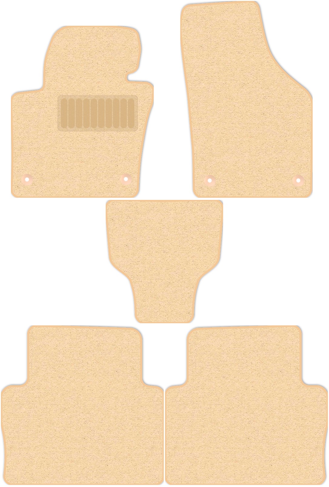 фото Коврики в салон комфорт для seat alhambra (7n) 2010 - 2015, 5 шт. бежевый, текстиль allmone