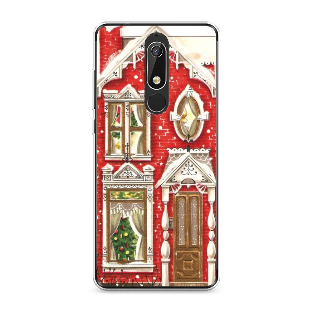 

Чехол на Nokia 5.1 "Пряничный домик", Белый;красный;зеленый, 121750-5