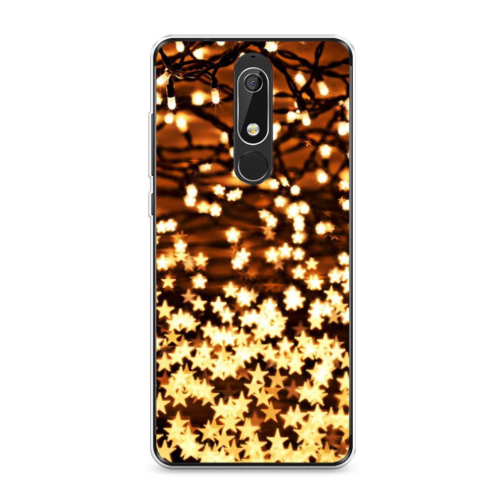 

Чехол на Nokia 5.1 "Новогодняя гирлянда", Золотистый, 121750-5