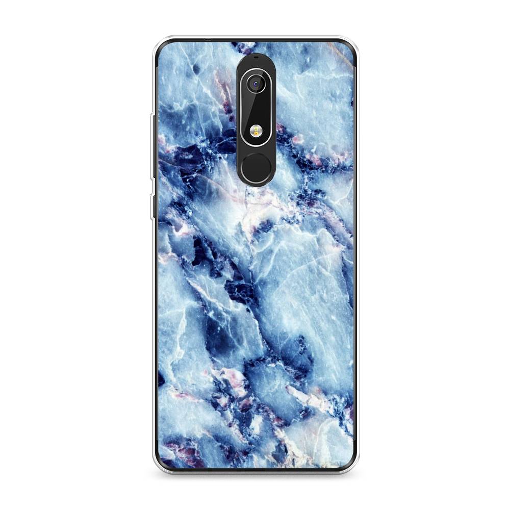 

Чехол на Nokia 5.1 "Мрамор с синими прожилками", Синий, 121750-3