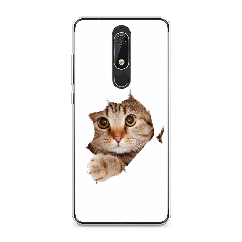 

Чехол на Nokia 5.1 "Кот и бумага", Белый;коричневый, 121750-1
