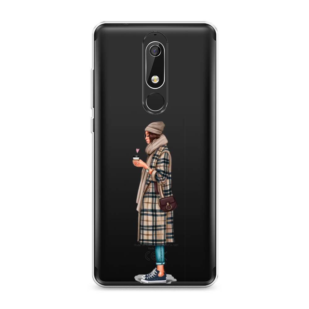 

Чехол на Nokia 5.1 "Утренний кофе", Коричневый;бежевый, 121750-6