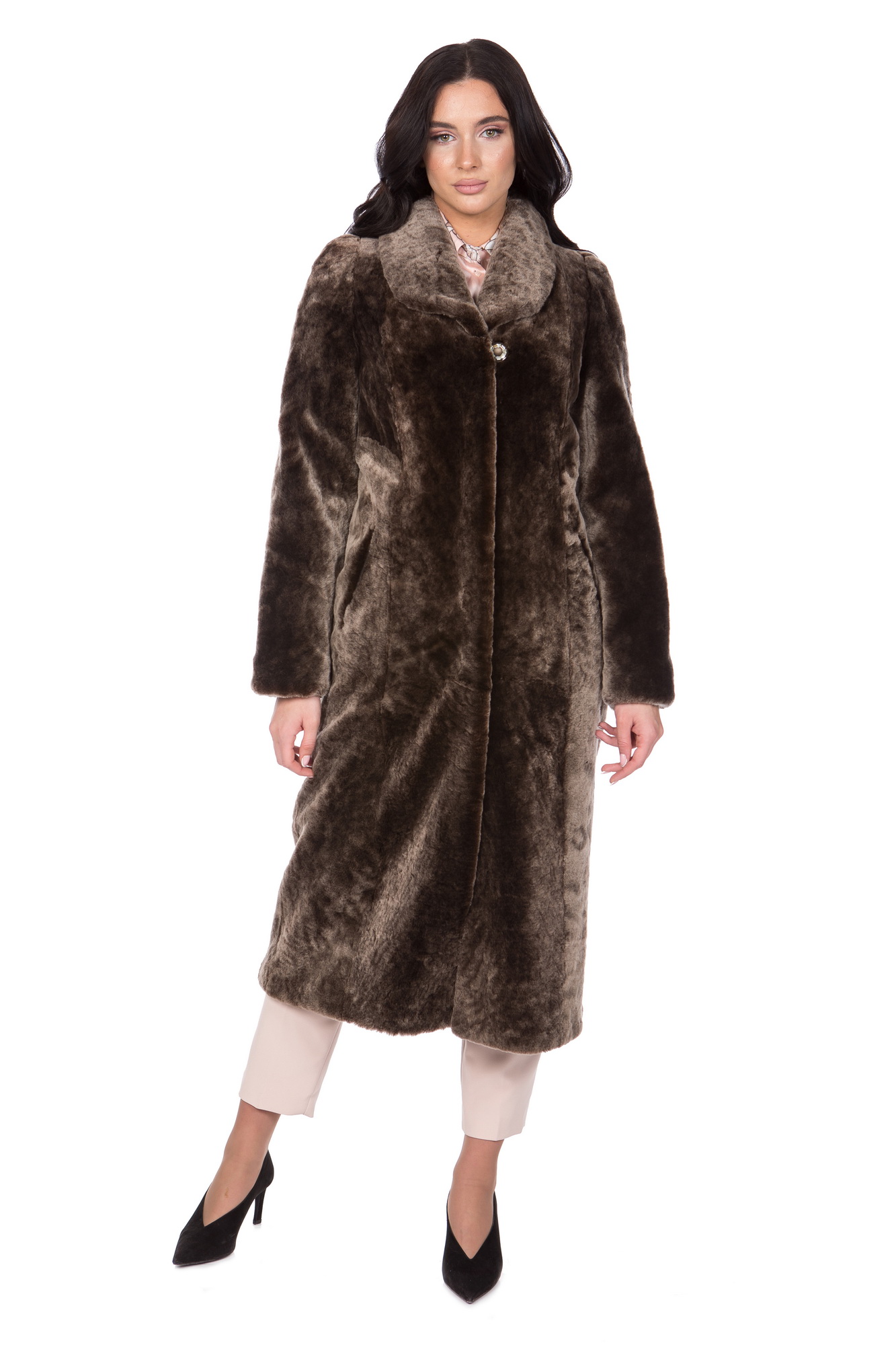 

Шуба женская МОСМЕХА 8021635 коричневая 52 RU, 8021635