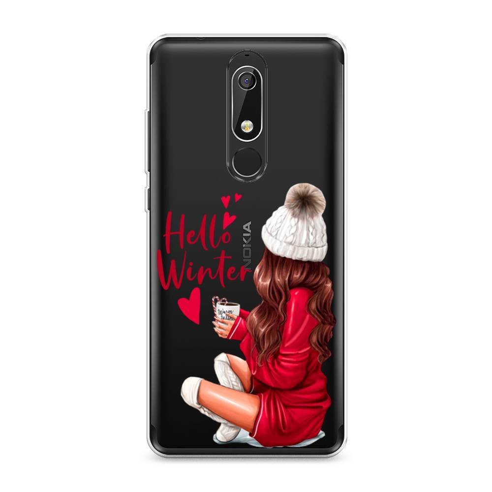 

Чехол на Nokia 5.1 "Hello winter", Красный;белый;коричневый, 121750-5