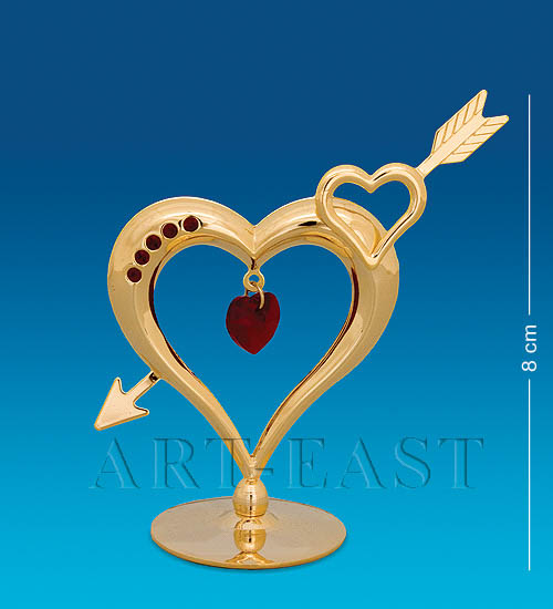 фото Фигурка сердце со стрелой с цв.кр. (юнион) ar-1294/ 1 113-602301 crystal temptations