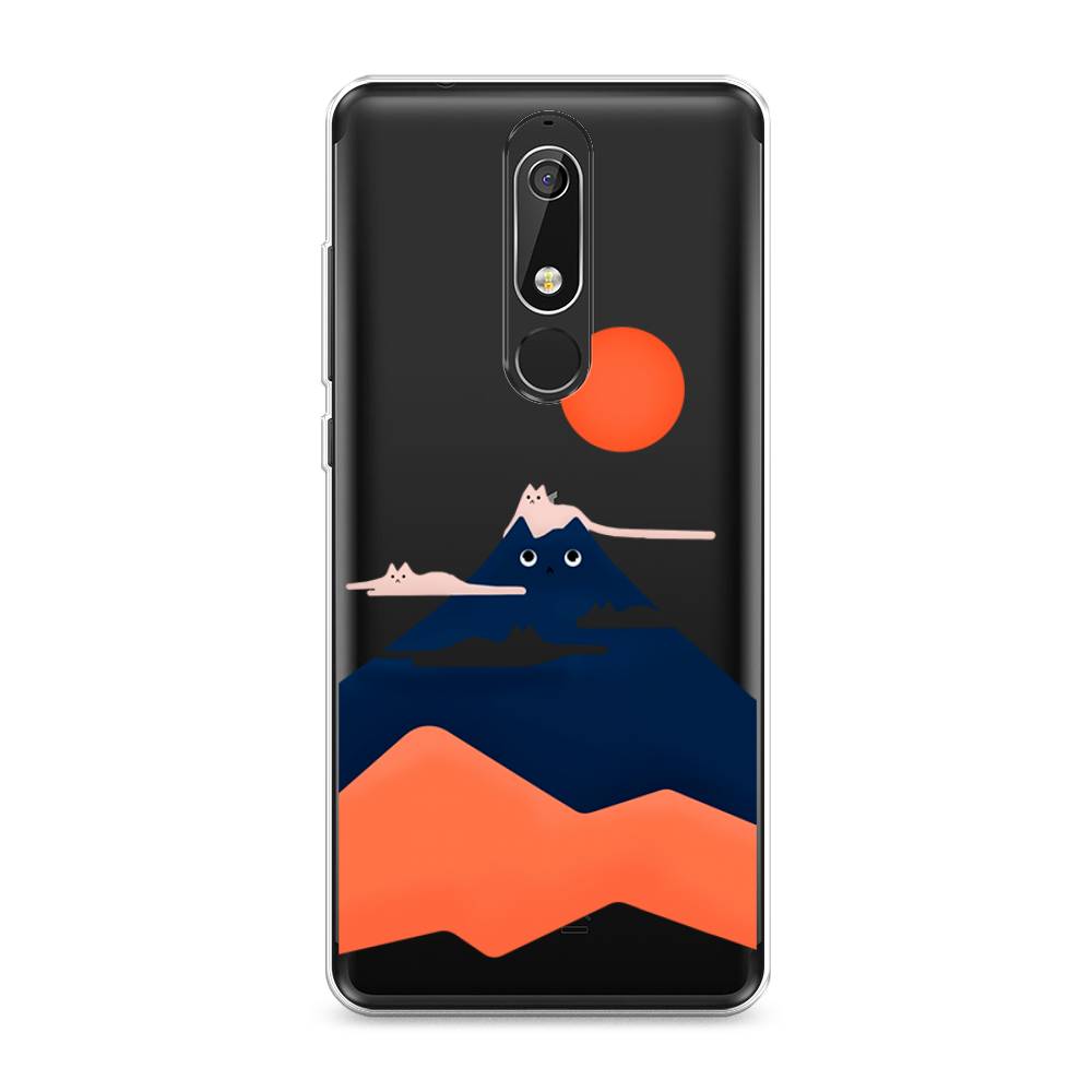 

Чехол на Nokia 5.1 "Кот-гора", Черный;оранжевый, 121750-4