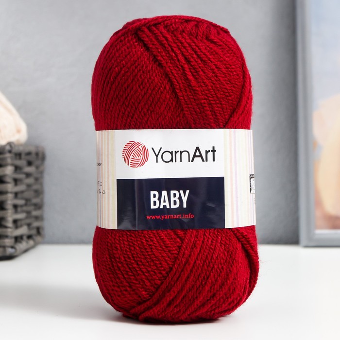 

Пряжа "Baby" 100% акрил 150м/50гр (3024 бордовый), Пряжа для вязания "Baby"