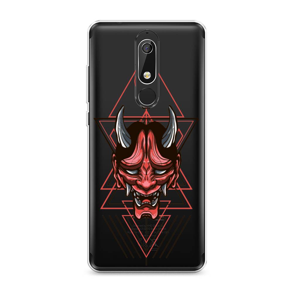 

Чехол на Nokia 5.1 "Hanya Oni mask", Серый;красный;черный, 121750-4
