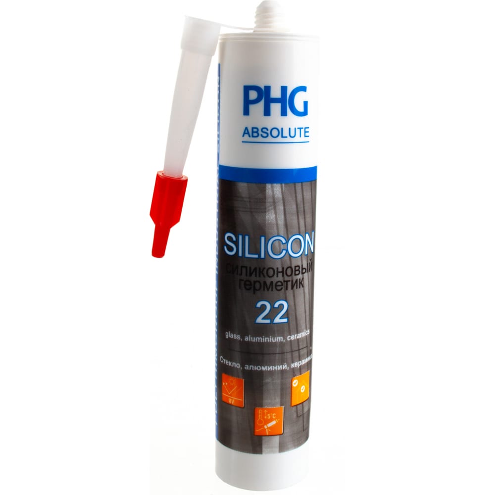 фото Силиконовый герметик phg absolute silicon белый 280 ml 448743