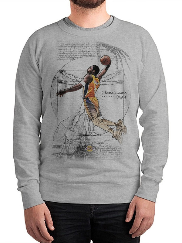 

Свитшот мужской Dream Shirts Витрувианский Коби Брайант / Да Винчи Баскетбол серый 48 RU, Витрувианский Коби Брайант / Да Винчи Баскетбол