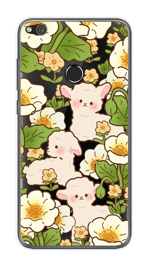 

Чехол на Honor 8 Lite/Huawei P8 Lite "Овечки в цветах", Зеленый;бежевый, 63950-1