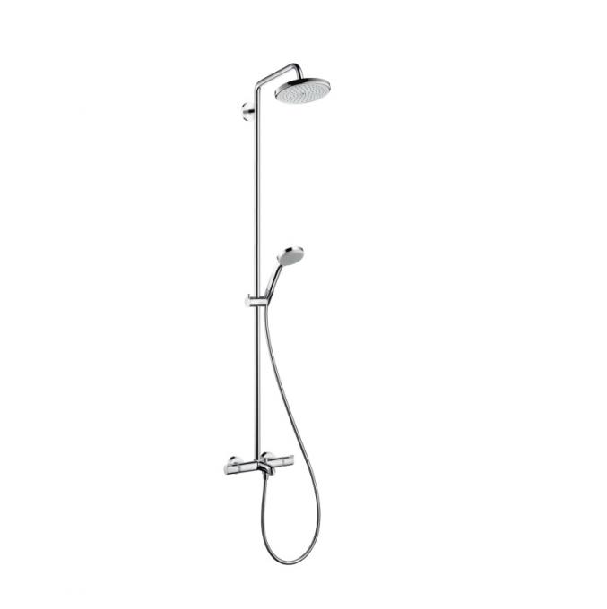 фото 27223000 croma 220 showerpipe для ванны, поворотный держатель 400 мм, ?’ hansgrohe