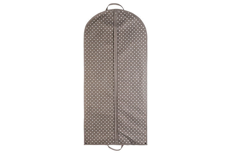 фото Чехол - сумка для одежды подвесной 60х127 см "горошек капучино" на молнии el casa