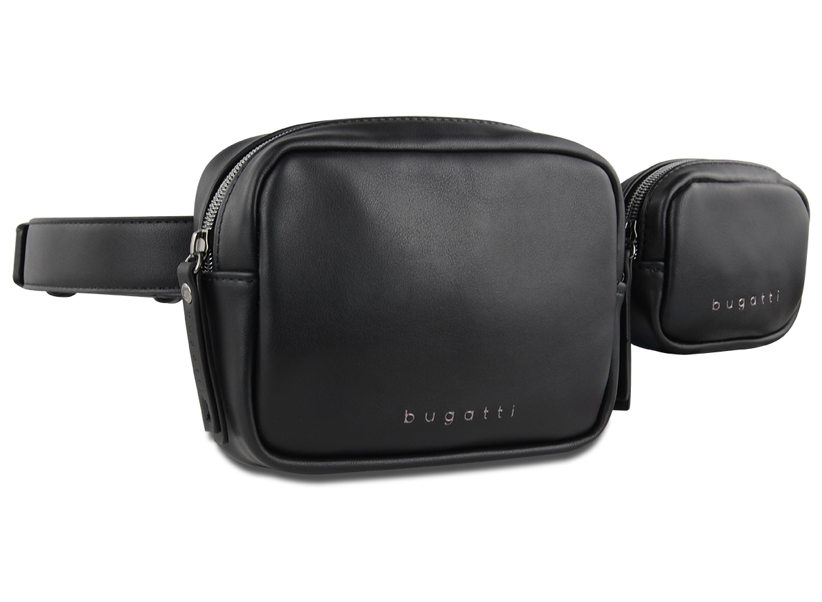 Комплект (сумка+кошелек) унисекс Bugatti Almata waist, черный