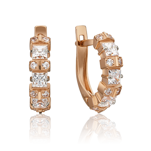 

Серьги из красного золота с фианитом PLATINA jewelry 02-4487-00-501-1110-38_0, 02-4487-00-501-1110-38_0