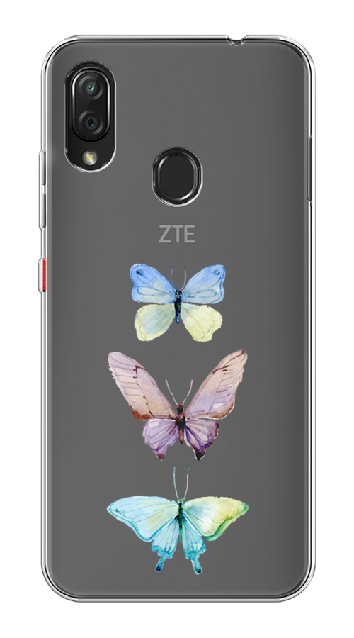 

Чехол на ZTE Blade V10 Vita "Акварельные бабочки", Бирюзовый;розовый, 132650-1