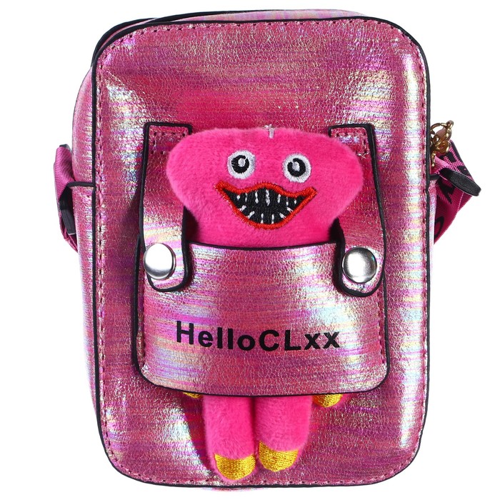 

Сумка детская на молнии, 8х12х16 см, регулируемый ремень, розовый МИКС