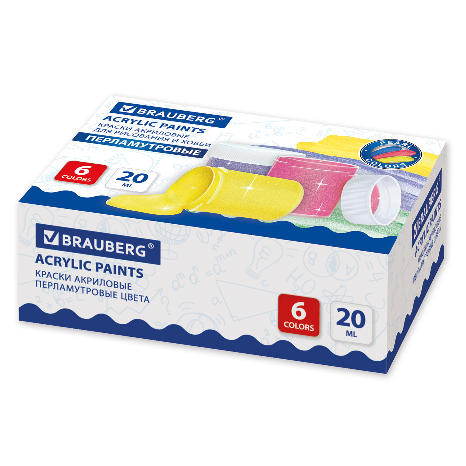 

Краски акриловые Brauberg 191603 6 цветов, 191603