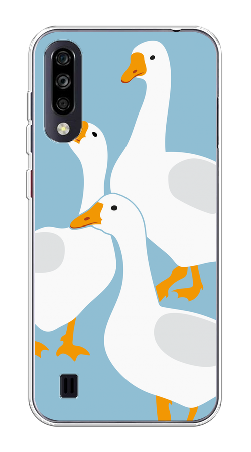 

Чехол на ZTE Blade A7 (2020) "Гусиное трио", Голубой;белый;серый;желтый, 133750-1