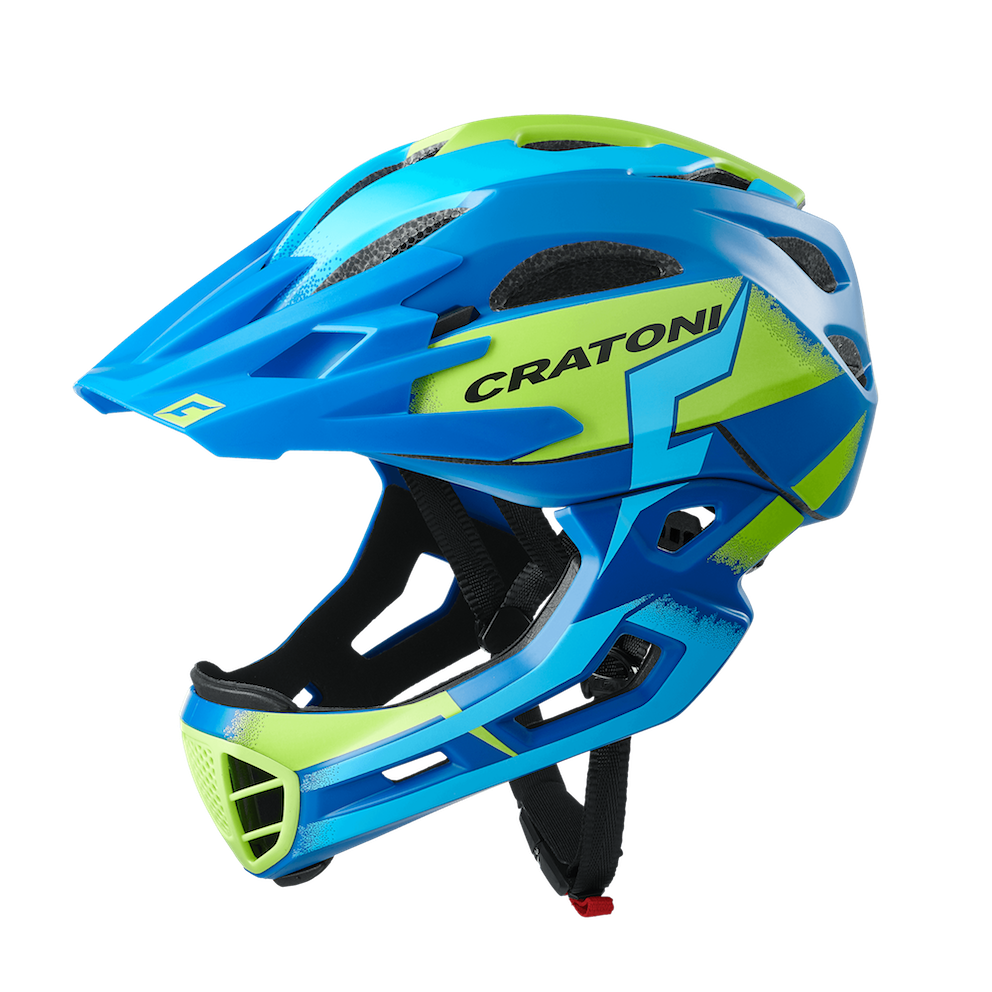 фото Велосипедный шлем cratoni c-maniac pro, blue/lime matt, s/m