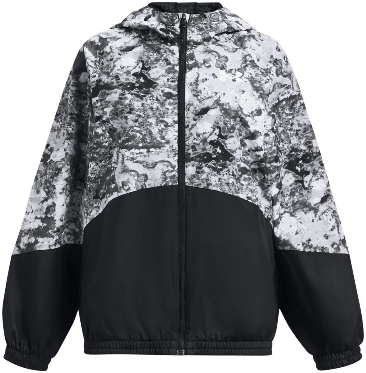 Ветровка детская Under Armour Woven Fz Jacket, черный, белый, 134