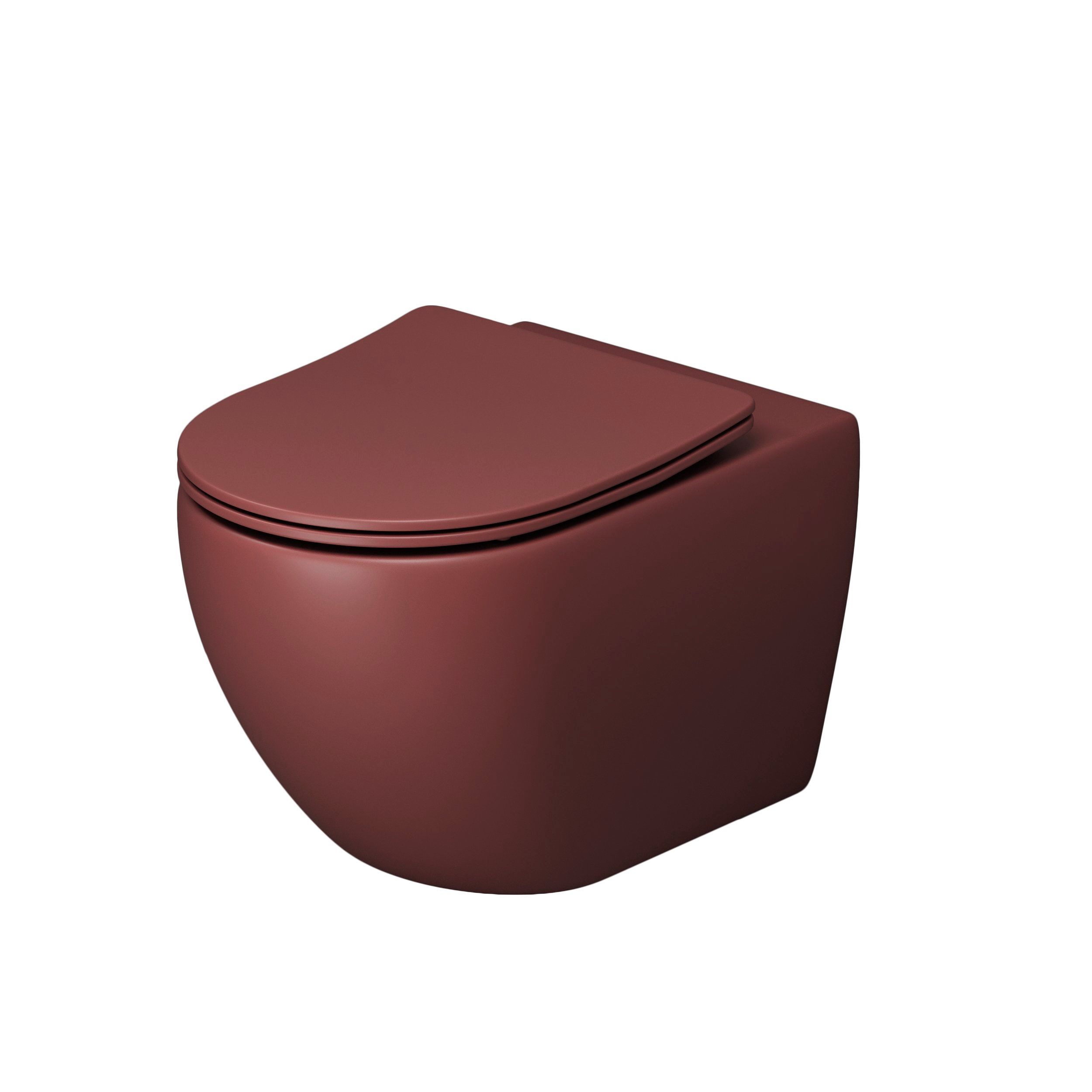 

Унитаз Grossman GR-4411VIMS (550*360*375) бордовый матовый подвесной безободковый, Красный, GR-4411VIMS