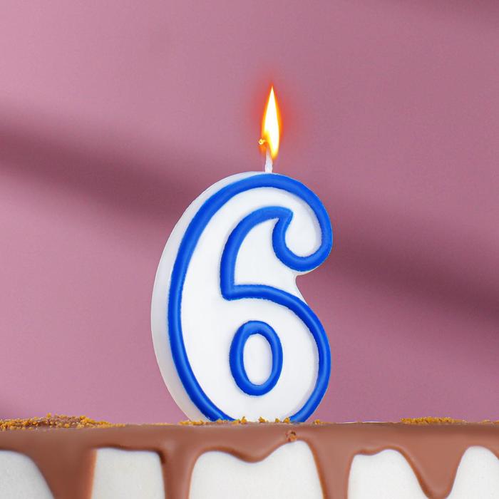 

Свеча для торта цифра "6", ободок цветной, 7 см, МИКС, Свечи в торт. Цветной ободок