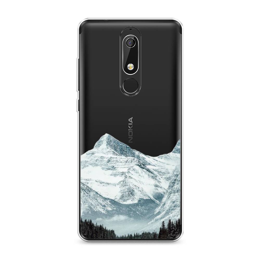 

Чехол на Nokia 5.1 "Горы арт 1", Белый;зеленый, 121750-2