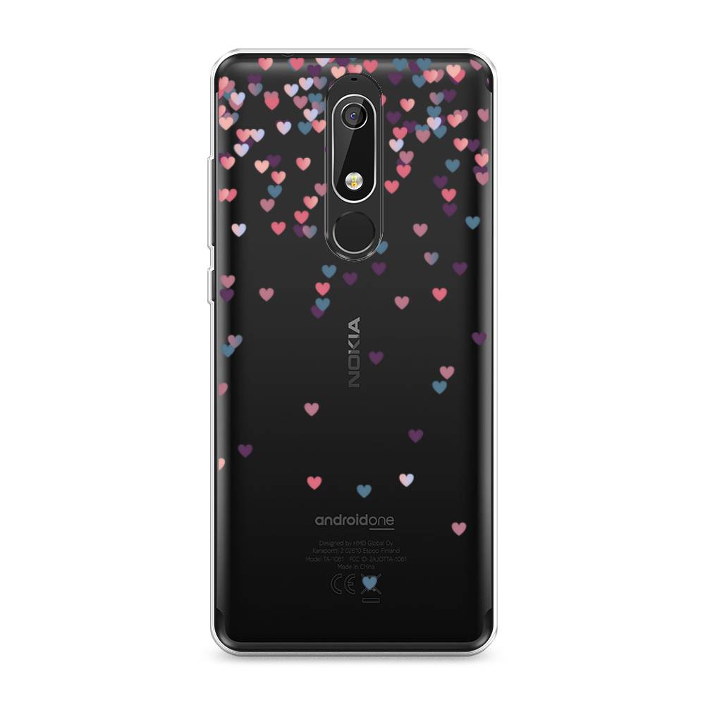 

Чехол на Nokia 5.1 "Посыпка сердечки", Розовый;фиолетовый, 121750-3