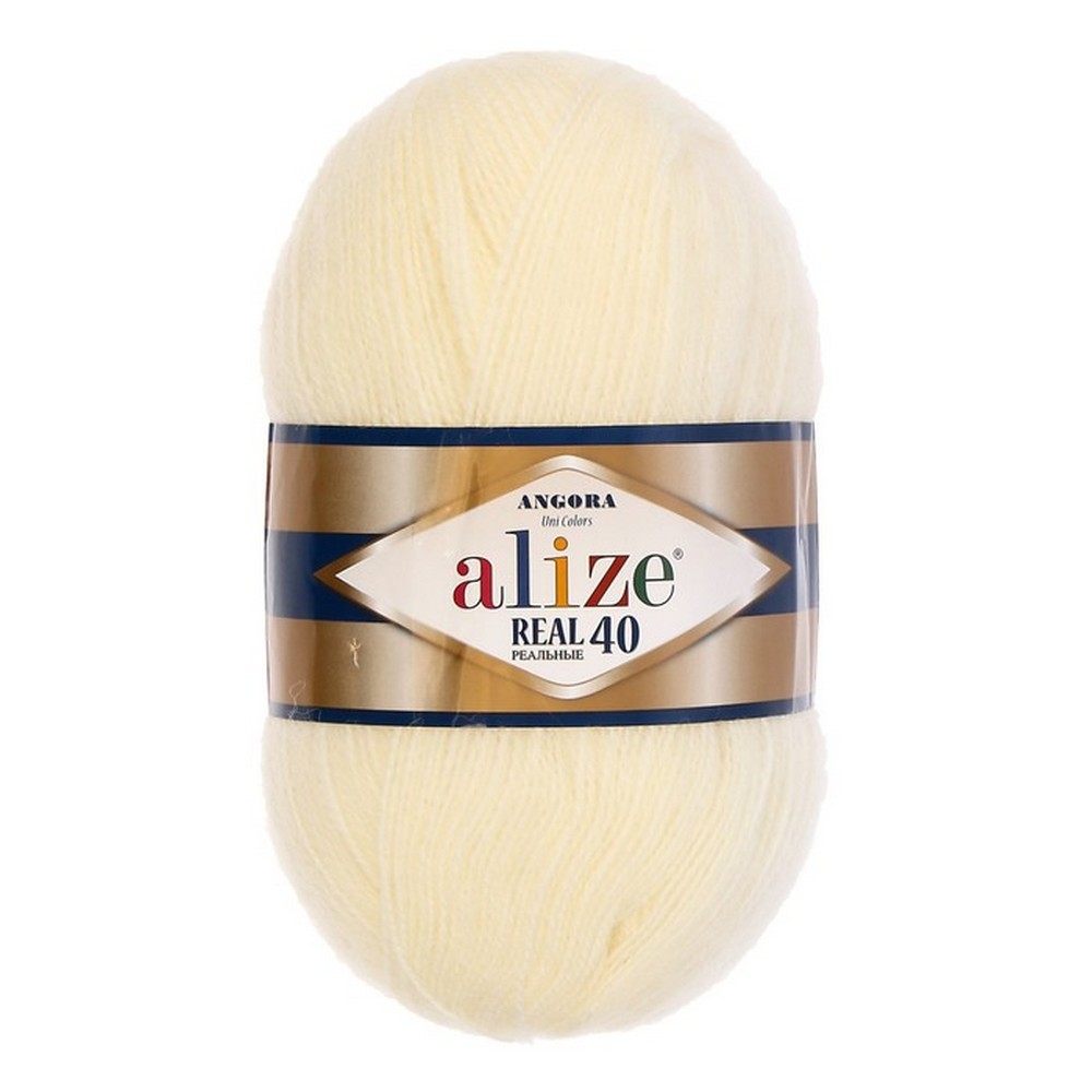 

Пряжа "Angora real 40" 60% акрил, 40% шерсть 480м/100гр (01 кремовый), Бежевый, Пряжа для вязания "Angora real 40"