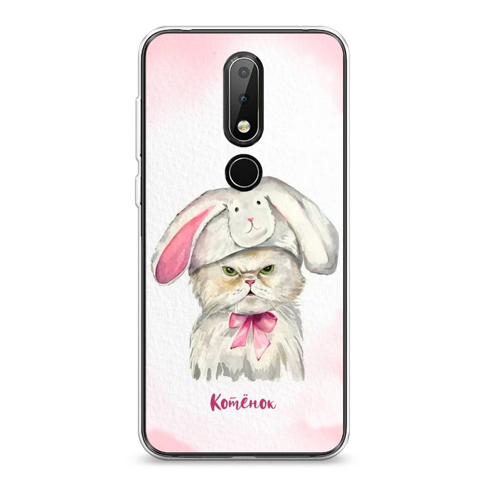 

Чехол на Nokia 6.1 Plus "Мой котёнок", Розовый;серый, 121850-1