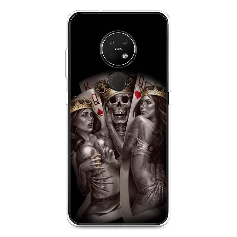

Чехол на Nokia 6.2 "Карты король и королевы", Серый;желтый, 123050-6