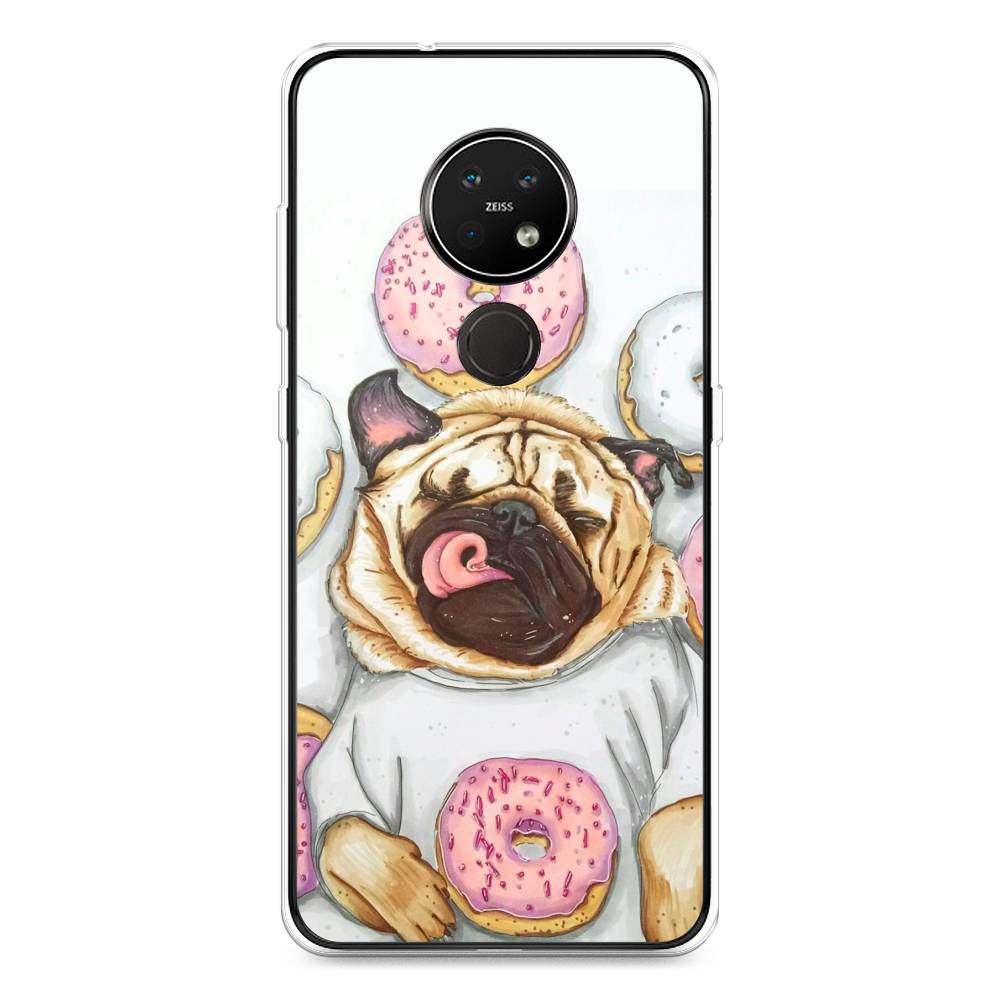 

Чехол на Nokia 6.2 "Счастливый мопс", Розовый;бежевый;коричневый, 123050-1