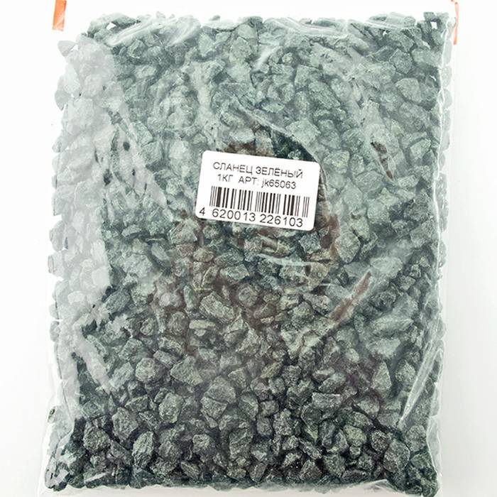 Грунт для аквариума Jack&King природный сланец зеленый 1кг