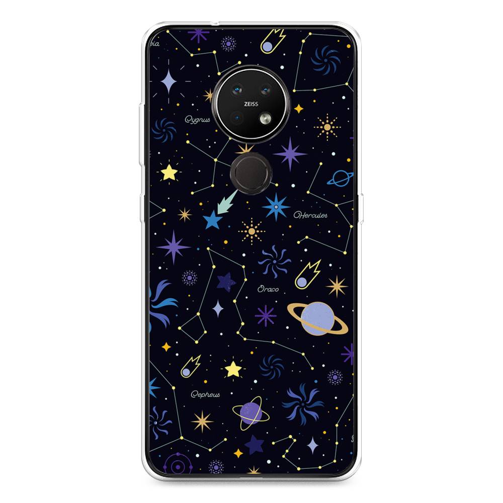 

Чехол на Nokia 6.2 "Цветной космос", Желтый, 123050-2