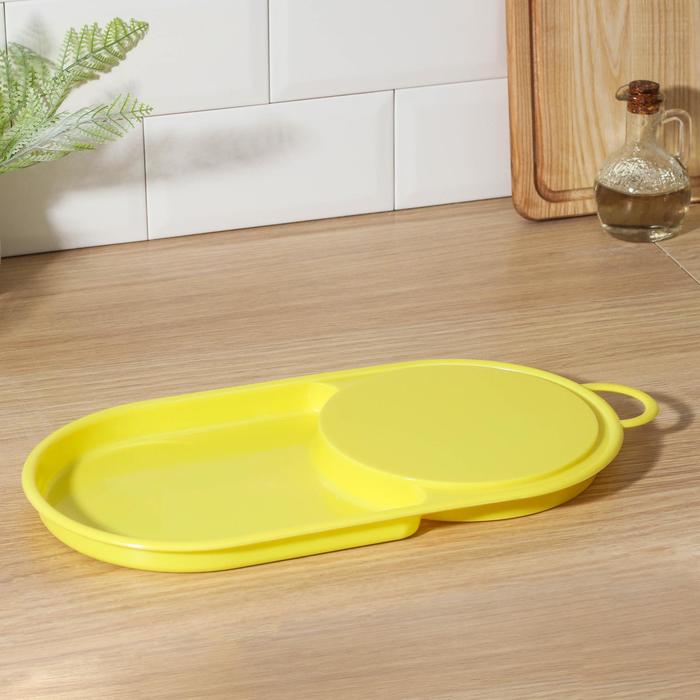 

Доска разделочная с лотком Доляна, 4221 см, цвет МИКС