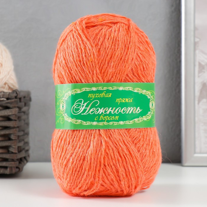 

Пряжа "Нежность" 60% акрил, 40% козий пух 250м/100гр (Оранжевый), Пряжа "Карачаевская"