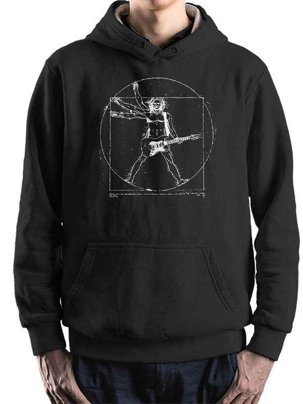 Худи мужское Dream Shirts Витрувианский Рок / Леонардо Да Винчи черное 46 RU