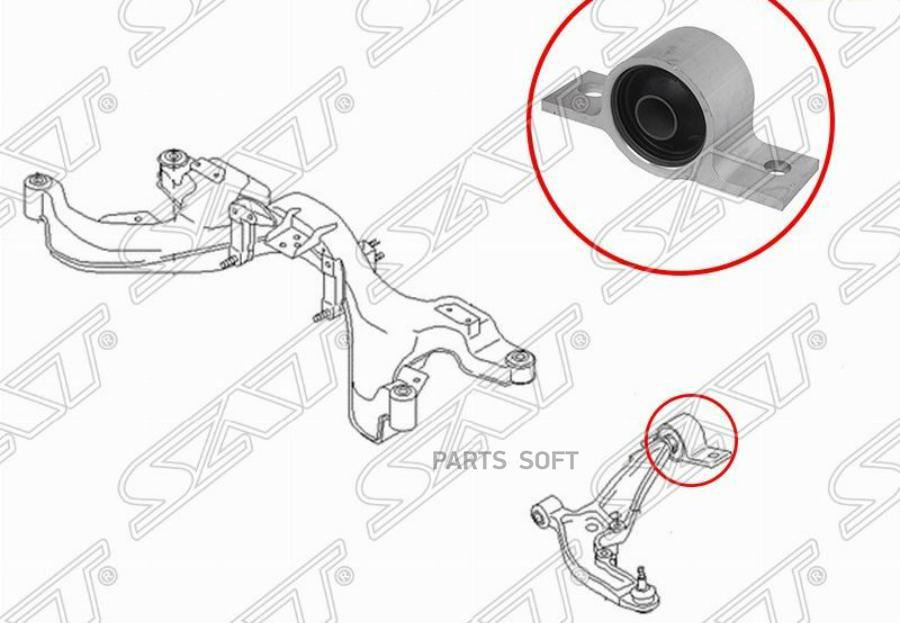 

SAT ST-54570-4N000-L Сайлентблок переднего нижнего рычага задний с кронштейном NISSAN SERE