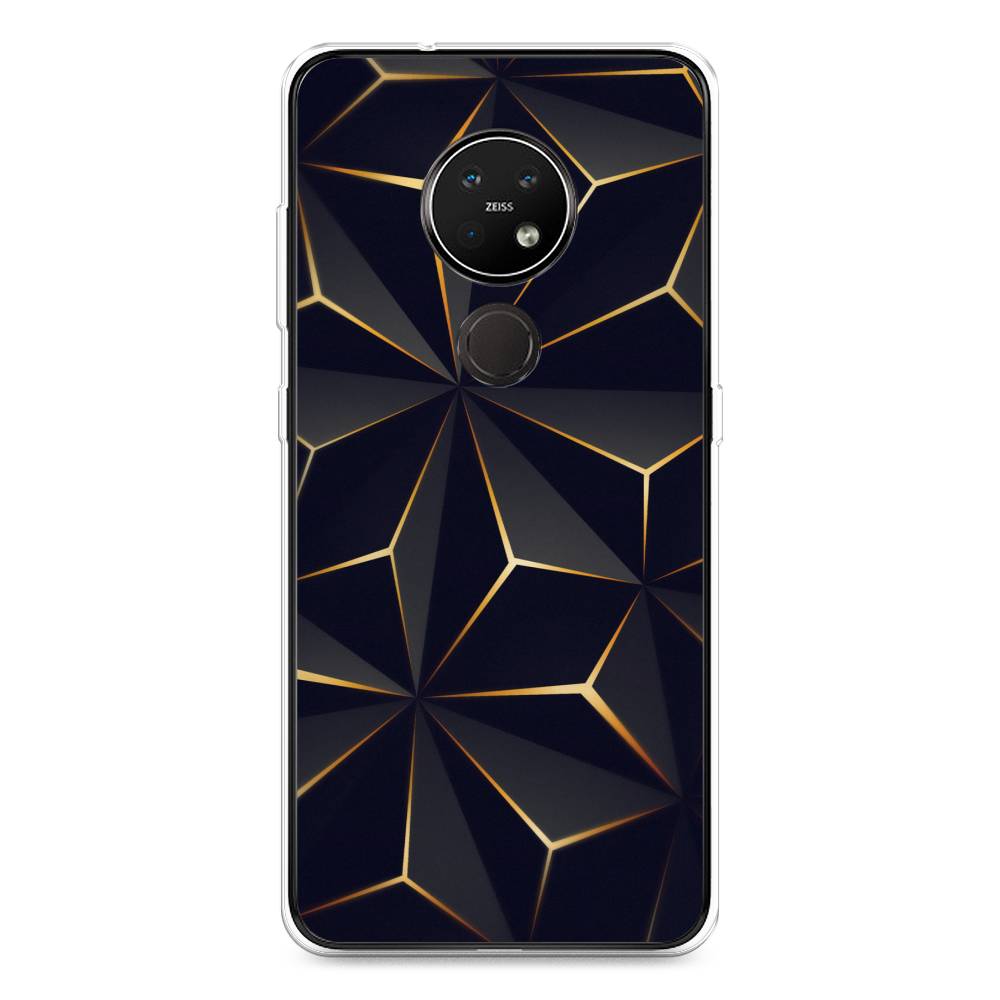 

Чехол на Nokia 6.2 "Черные полигоны", Золотистый;черный, 123050-3