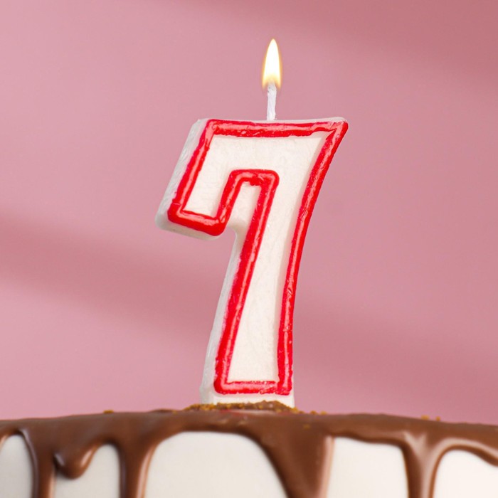 

Свеча для торта цифра "7", ободок цветной, 7 см, МИКС, Свечи в торт. Цветной ободок