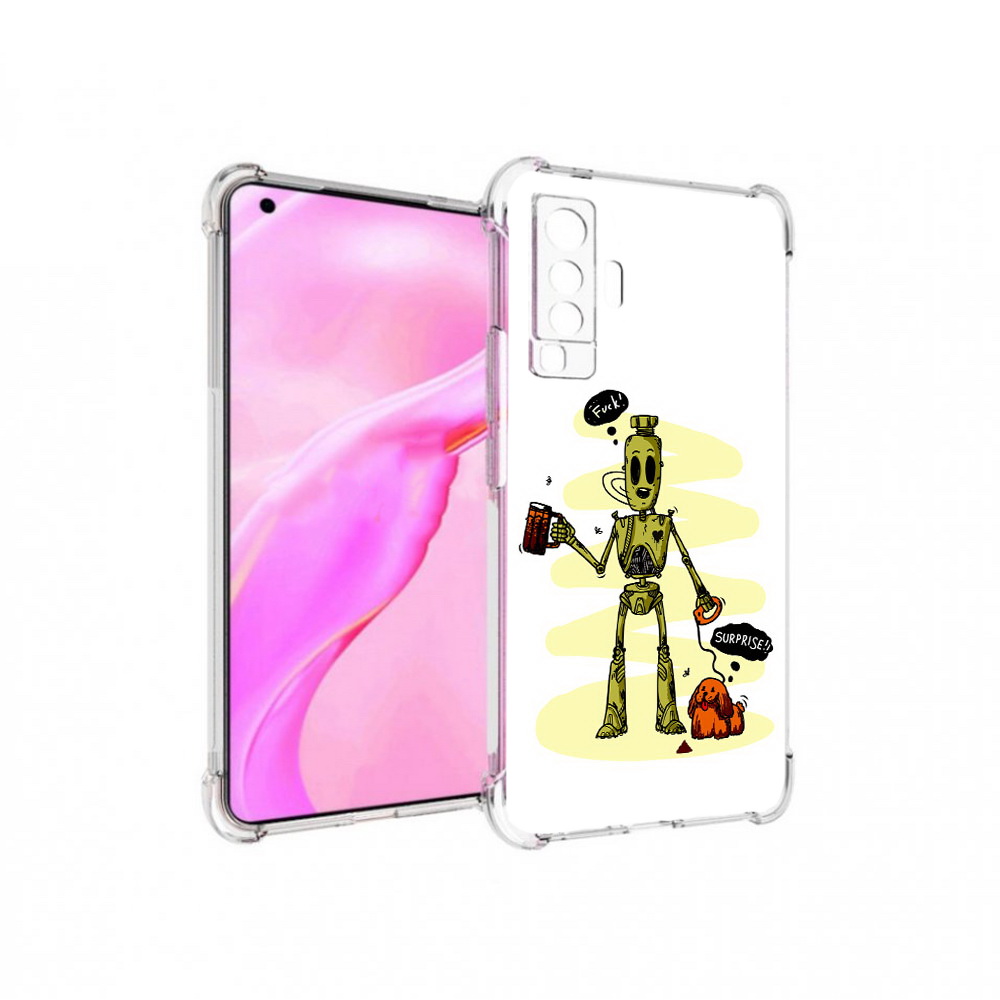

Чехол MyPads Tocco для Vivo X50 прикольный робот (PT226969.391.557), Прозрачный, Tocco
