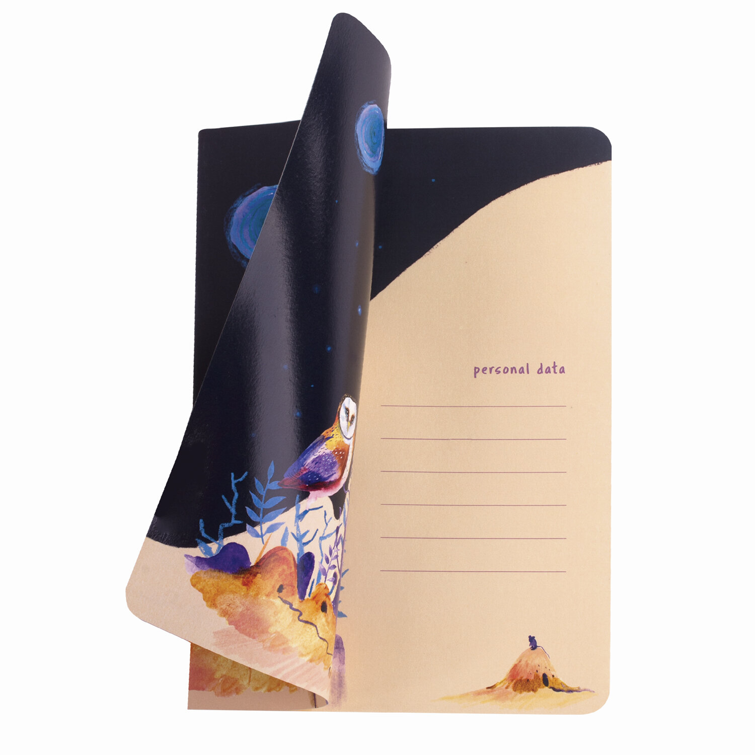 

Тетрадь общая школьная Brauberg Совы, 40 л, клетка,SoftTouch, бежевая бумага 70 г/м2, А5, 403780