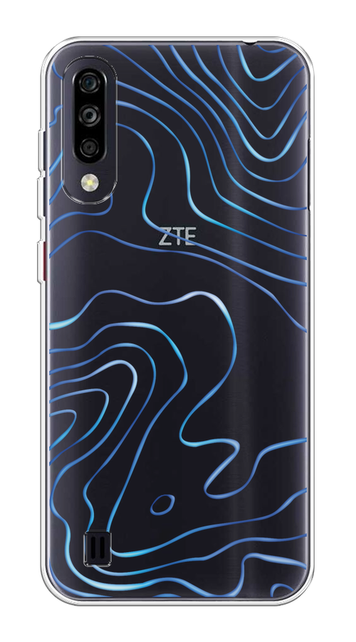 

Чехол на ZTE Blade A7 (2020) "Blue lines", Прозрачный;синий, 133750-1