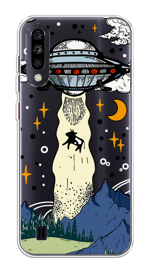 

Чехол на ZTE Blade A7 (2020) "НЛО забирает корову", Бежевый;синий;желтый, 133750-1