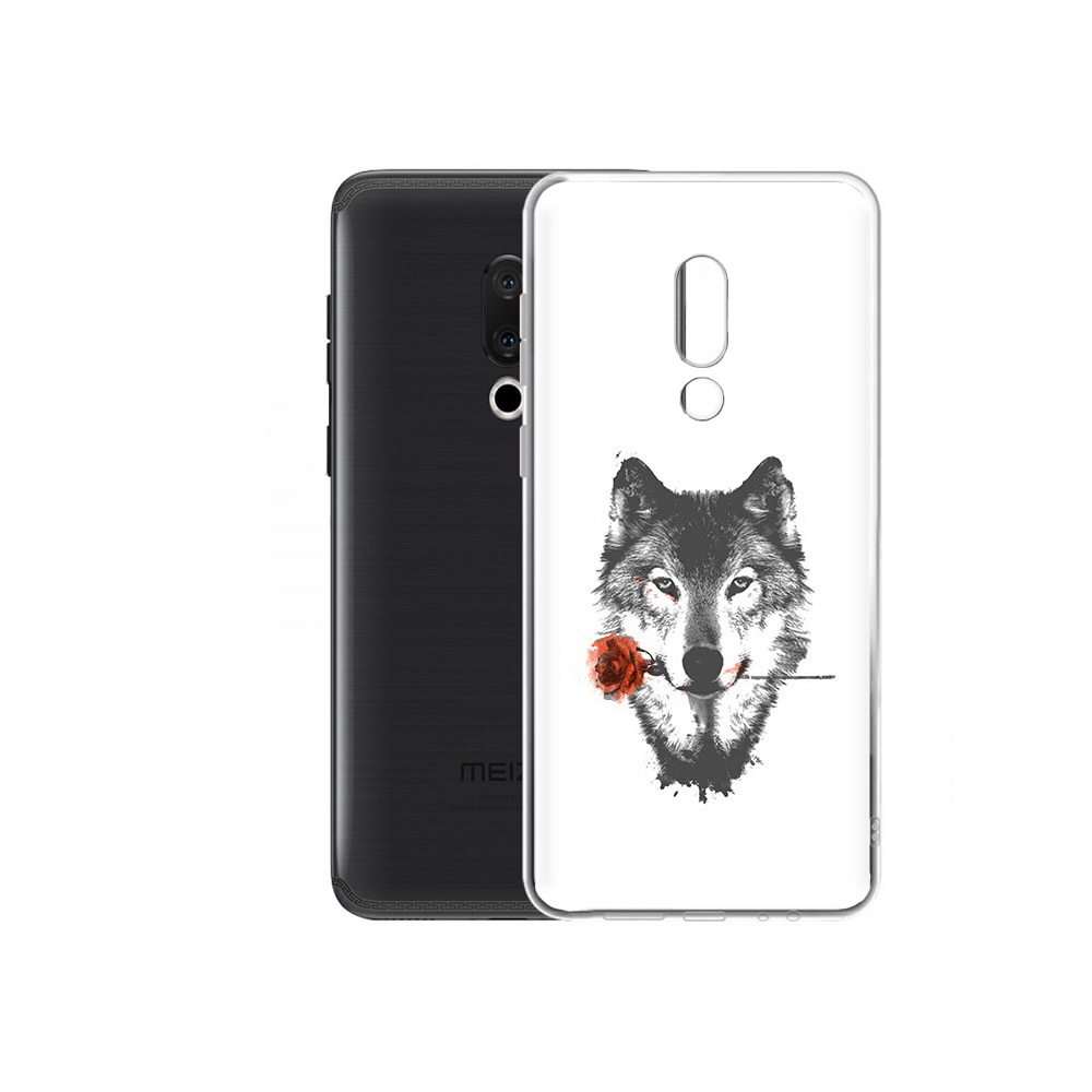 

Чехол MyPads Tocco для Meizu M15 Plus волк с розой, Прозрачный, Tocco